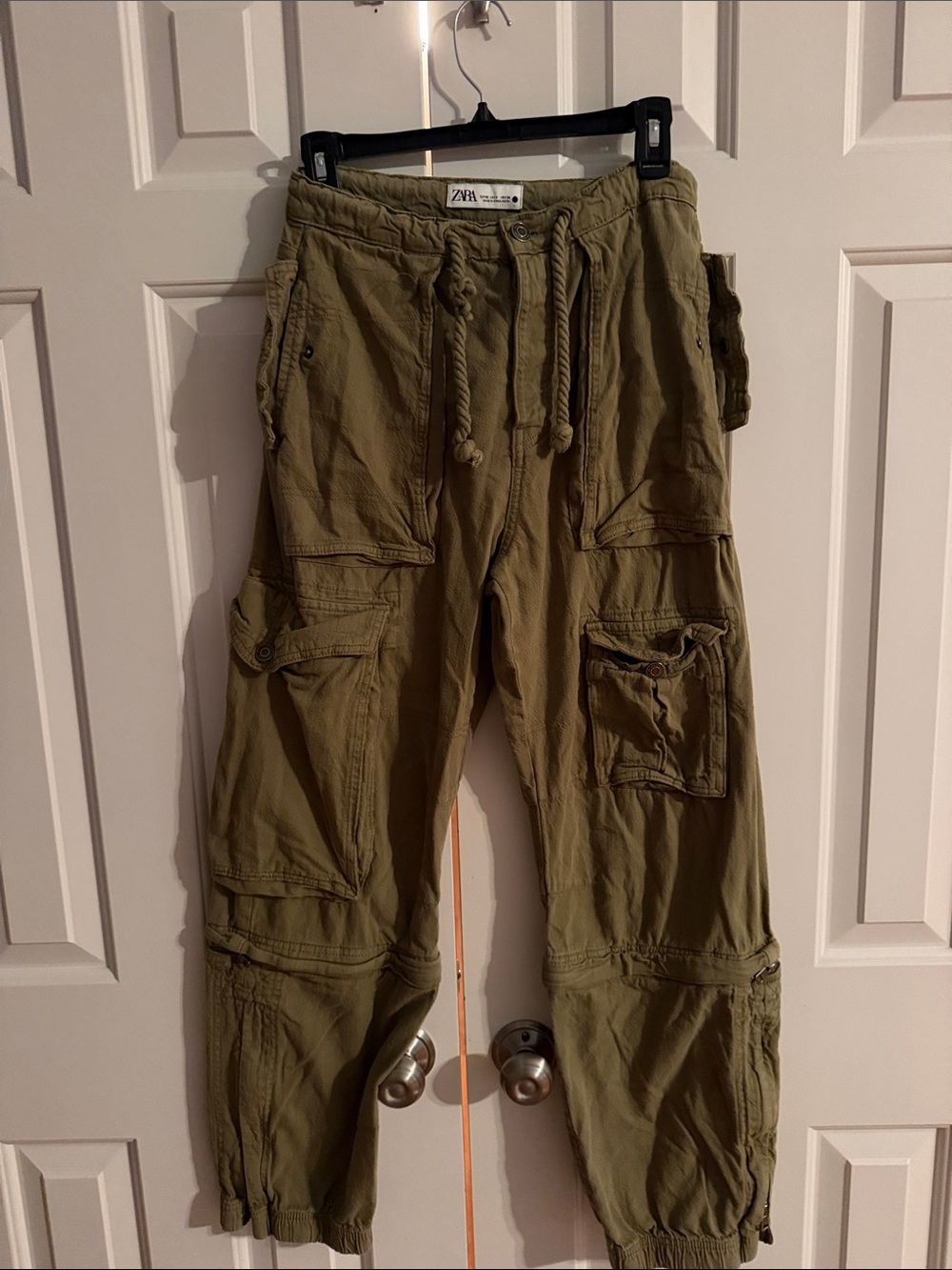 ZARA Olive Utility Cargo Pants pre owned